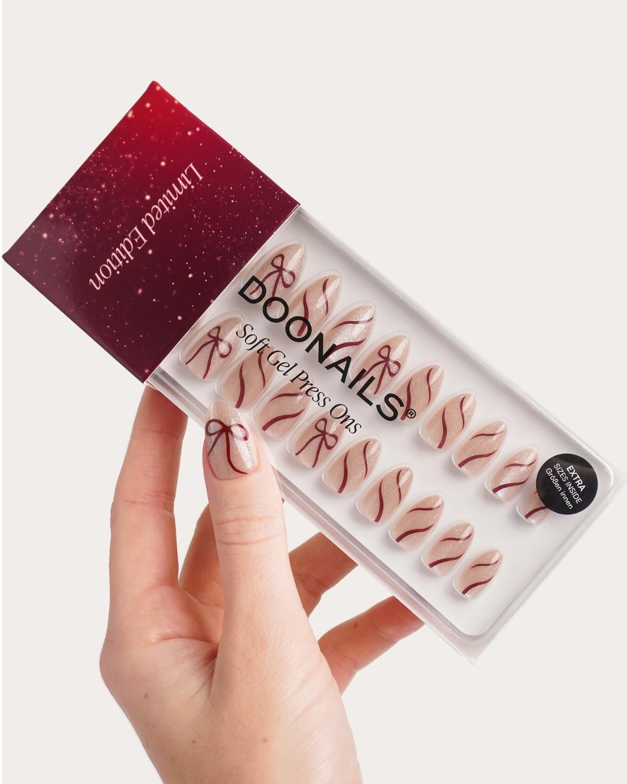 Red Bow Cat Eye Limited Edition Soft Gel Press Ons Netherlands