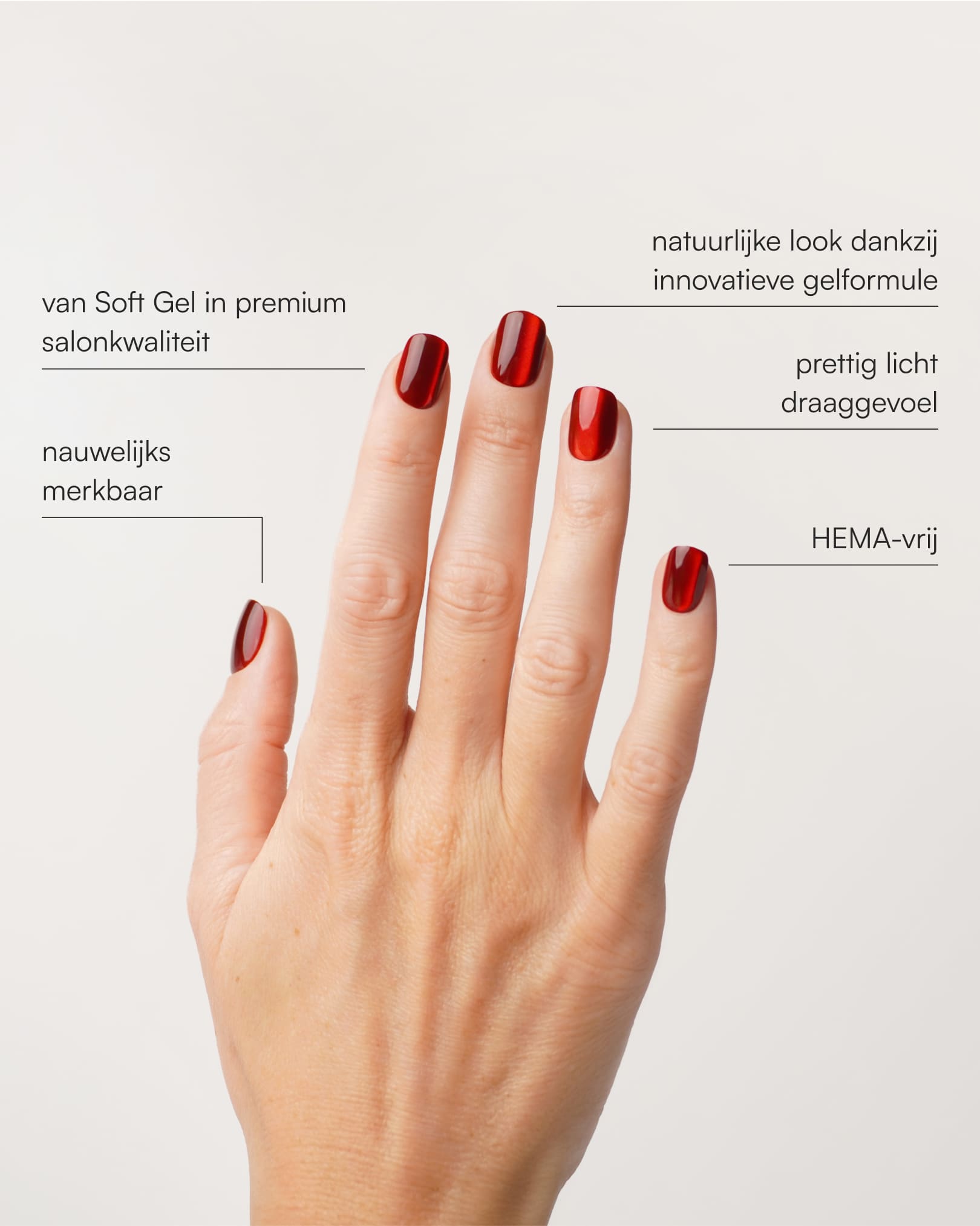 Red Cateye Extra Short Square Soft Gel Press Ons
