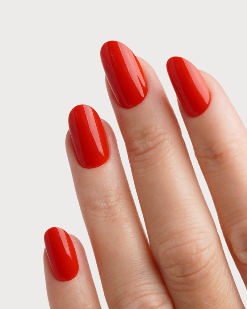Rose Red Medium Round Soft Gel Press Ons