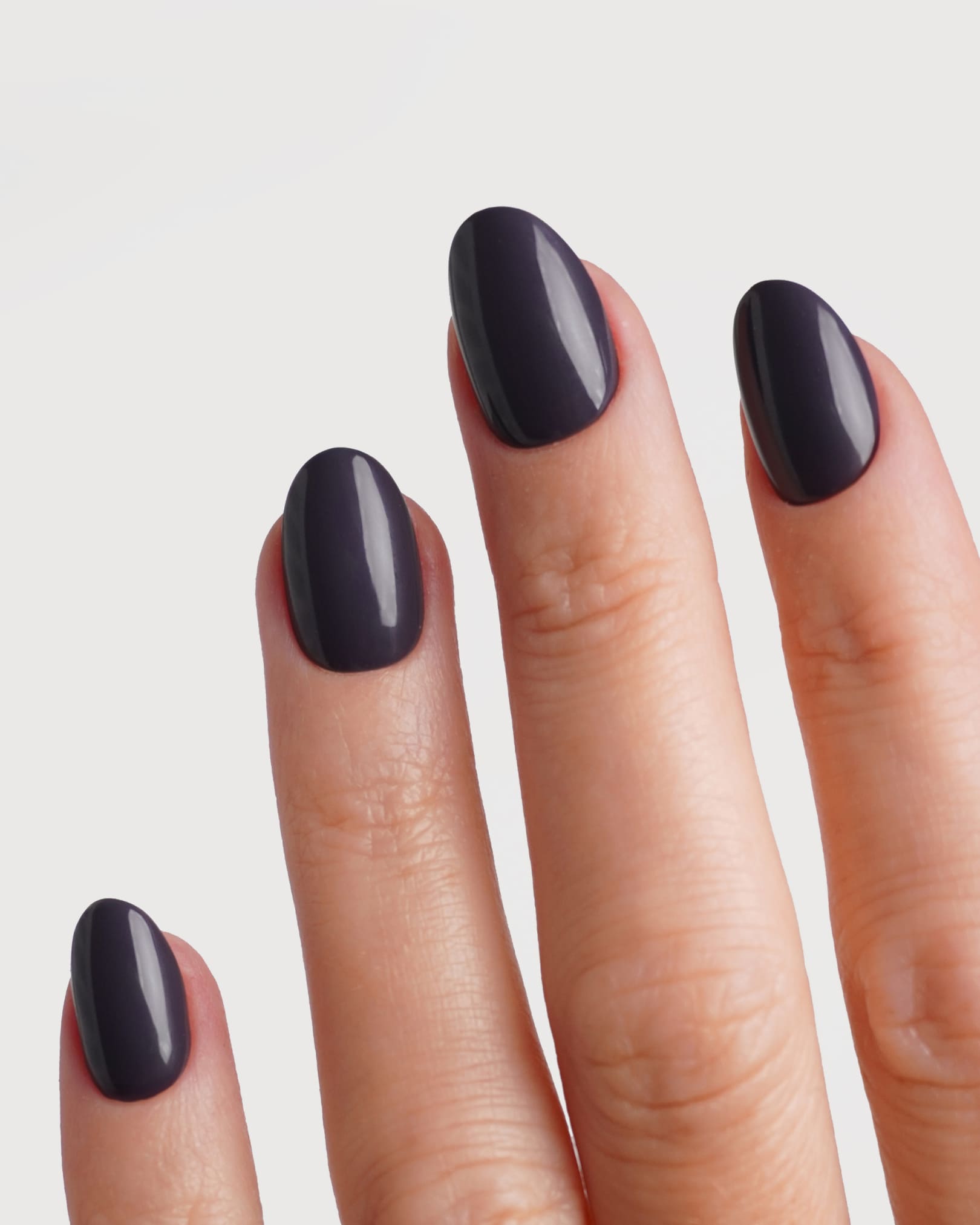 Stormy Grey Short Round Soft Gel Press Ons - Doonails Netherlands