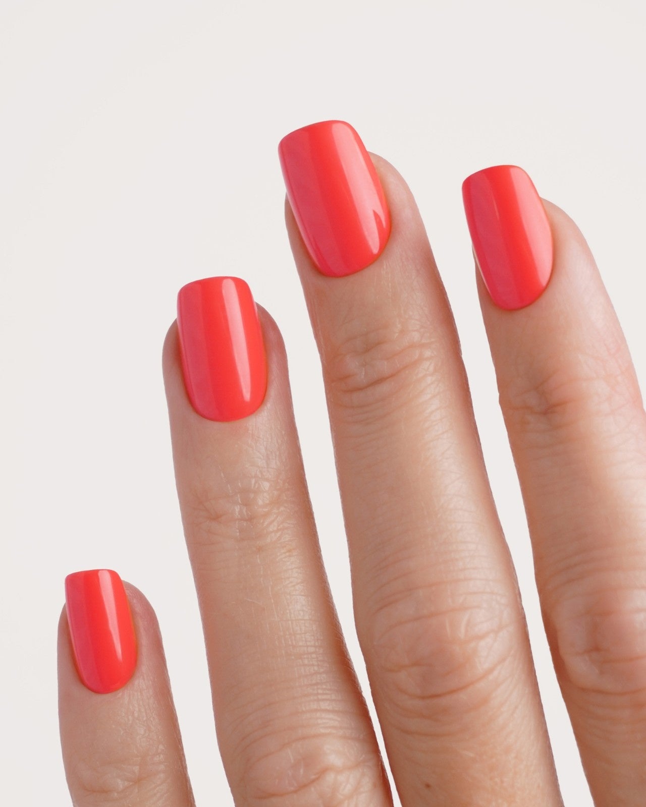 Sunset Coral Short Square Soft Gel Press Ons - Doonails Netherlands