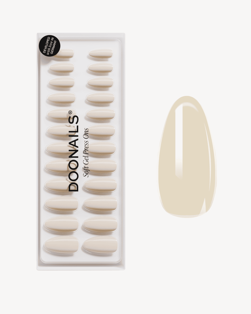 Vanilla Medium Almond Soft Gel Press Ons - Netherlands
