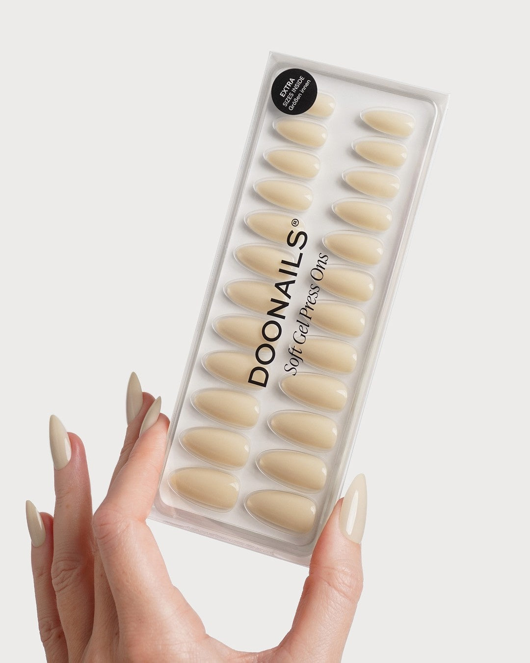 Vanilla Medium Almond Soft Gel Press Ons - Netherlands