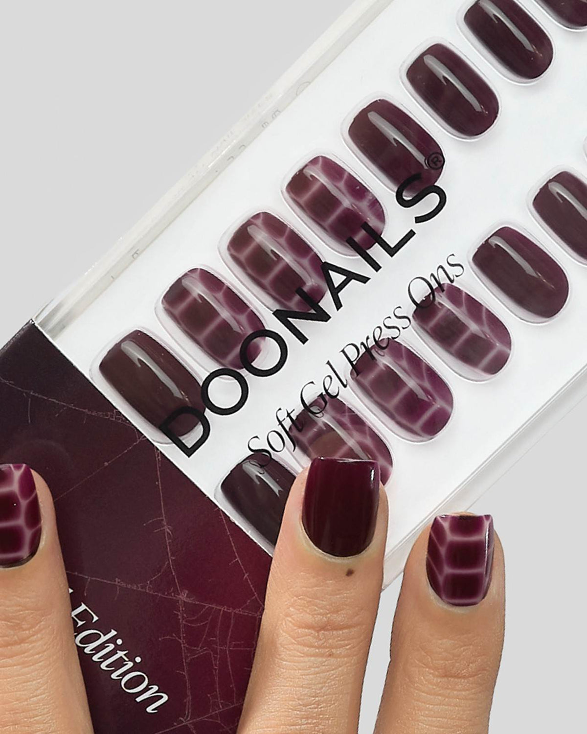 Limited Edition Venomous Plum Short Square Soft Gel Press Ons