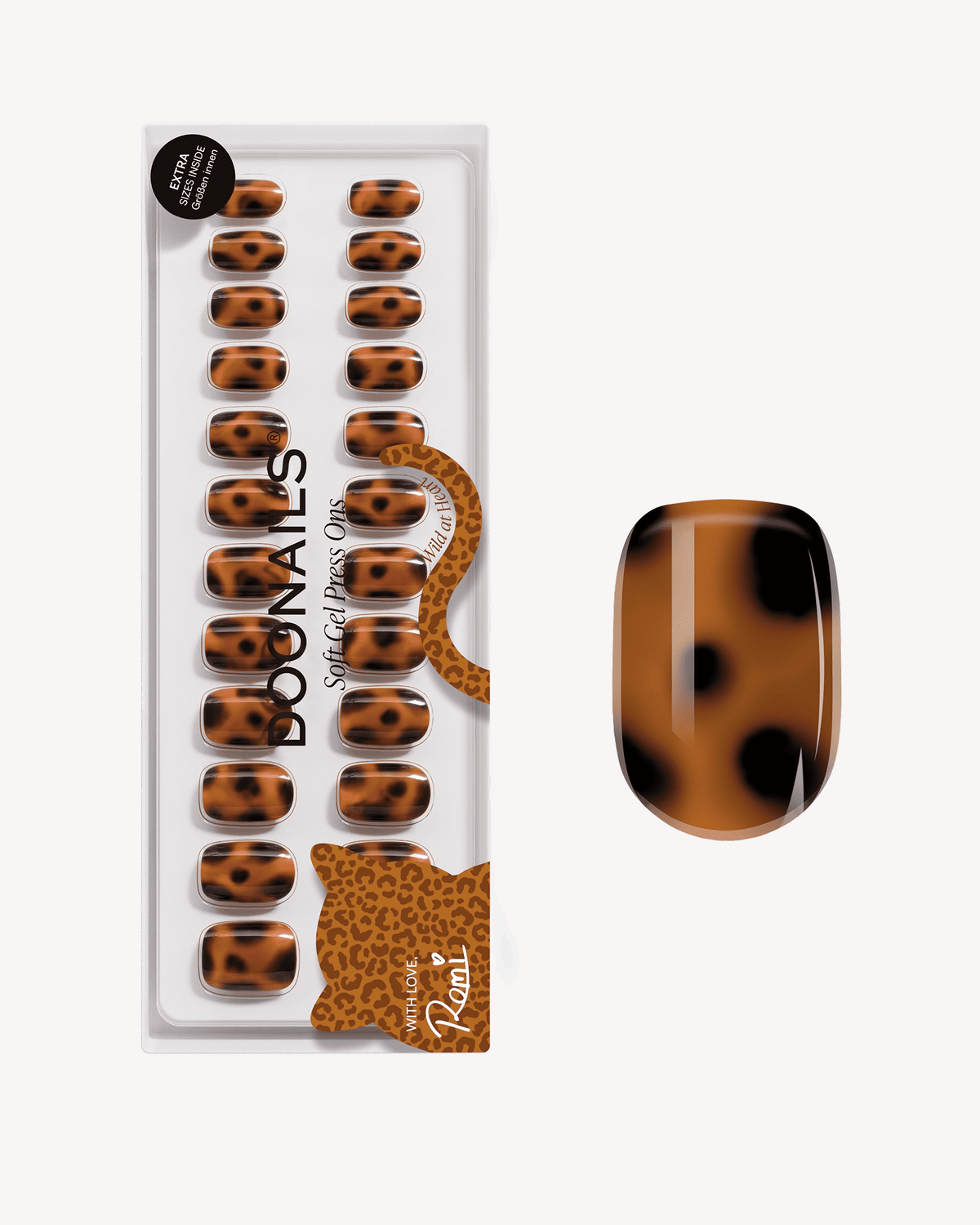 Wild Heart Extra Short Square Soft Gel Press Ons