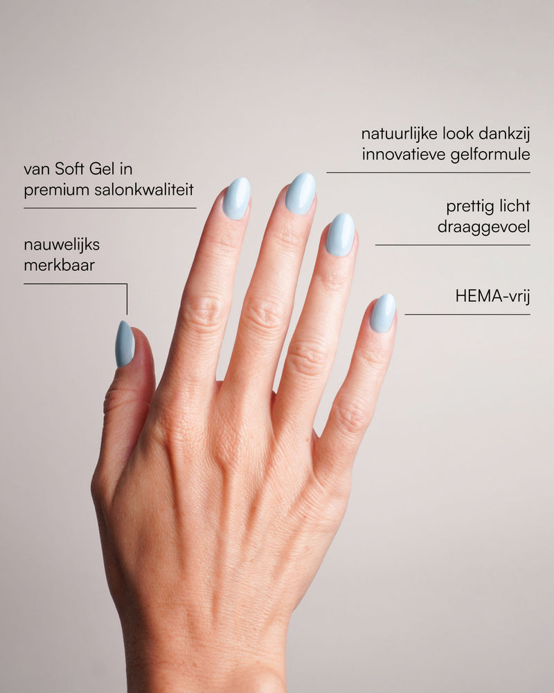 Baby Blue Short Round Soft Gel Press Ons - Doonails Netherlands
