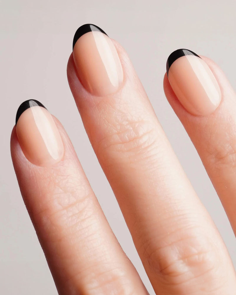 Black French Short Round Soft Gel Press Ons - Doonails Netherlands