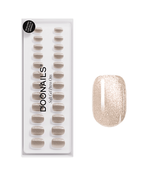 Champagne Cateye Extra Short Square Soft Gel Press Ons