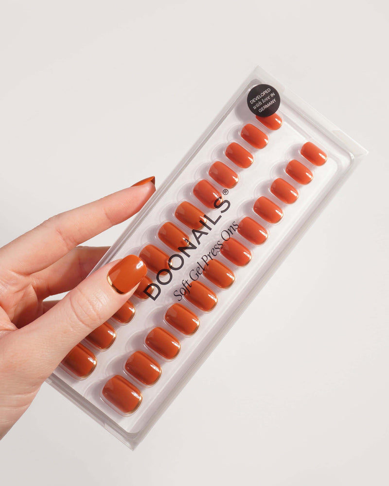 Cinnamon Extra Short Square Soft Gel Press Ons - Doonails Netherlands