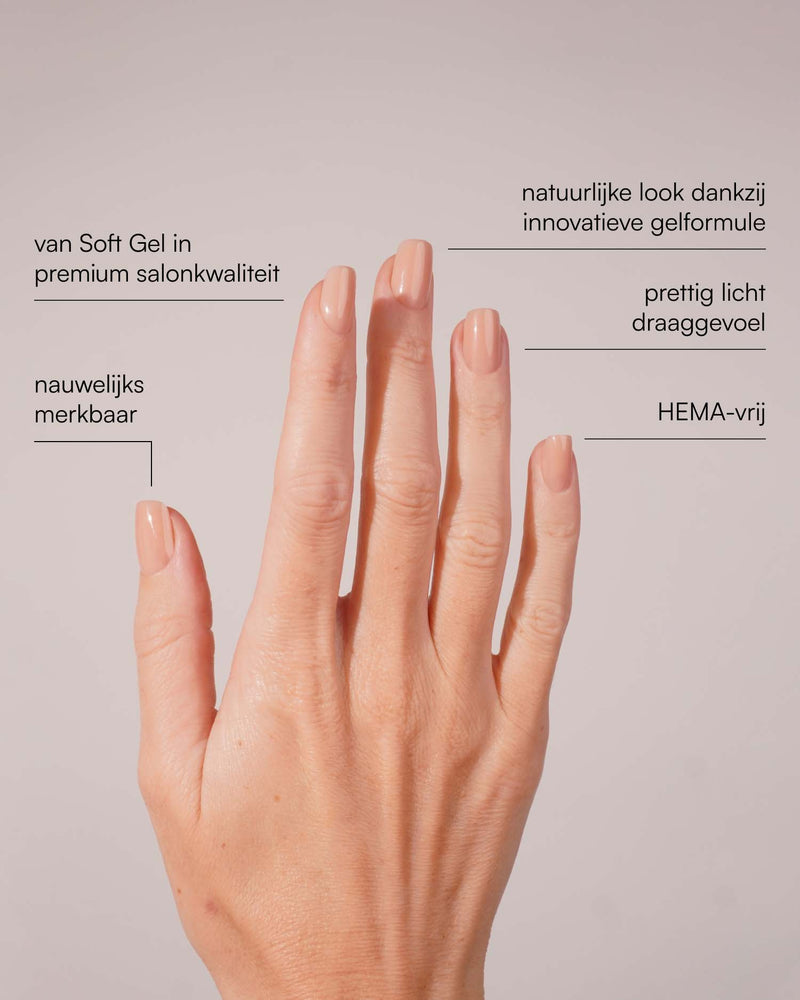 Latte Short Square Soft Gel Press Ons - Doonails Netherlands