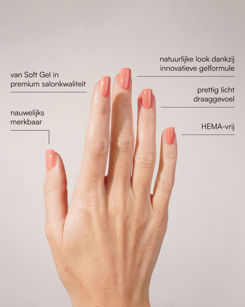 Peach Please Short Square Soft Gel Press Ons - Doonails Netherlands