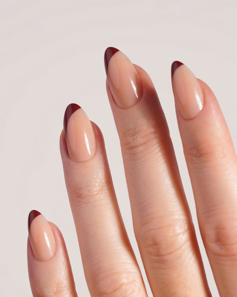 Red Slate French Short Almond Soft Gel Press Ons - Doonails Netherlands