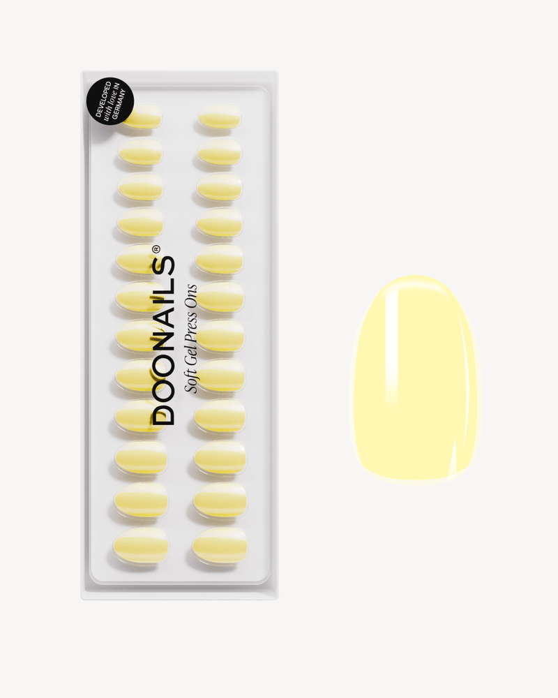 Lemon Sorbet Short Round Soft Gel Press Ons - Doonails Netherlands