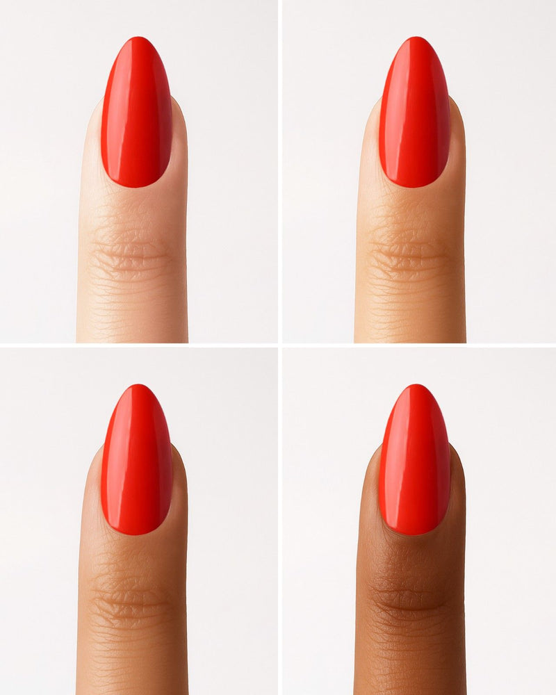 Rose Red Medium Almond Soft Gel Press Ons - Doonails Netherlands