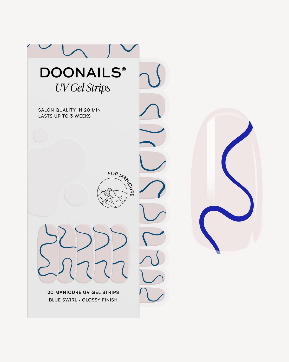 Blue Swirls UV Gel Strips