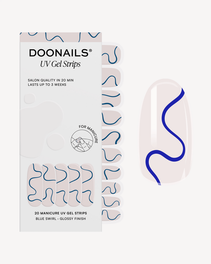 Blue Swirls UV Gel Strips