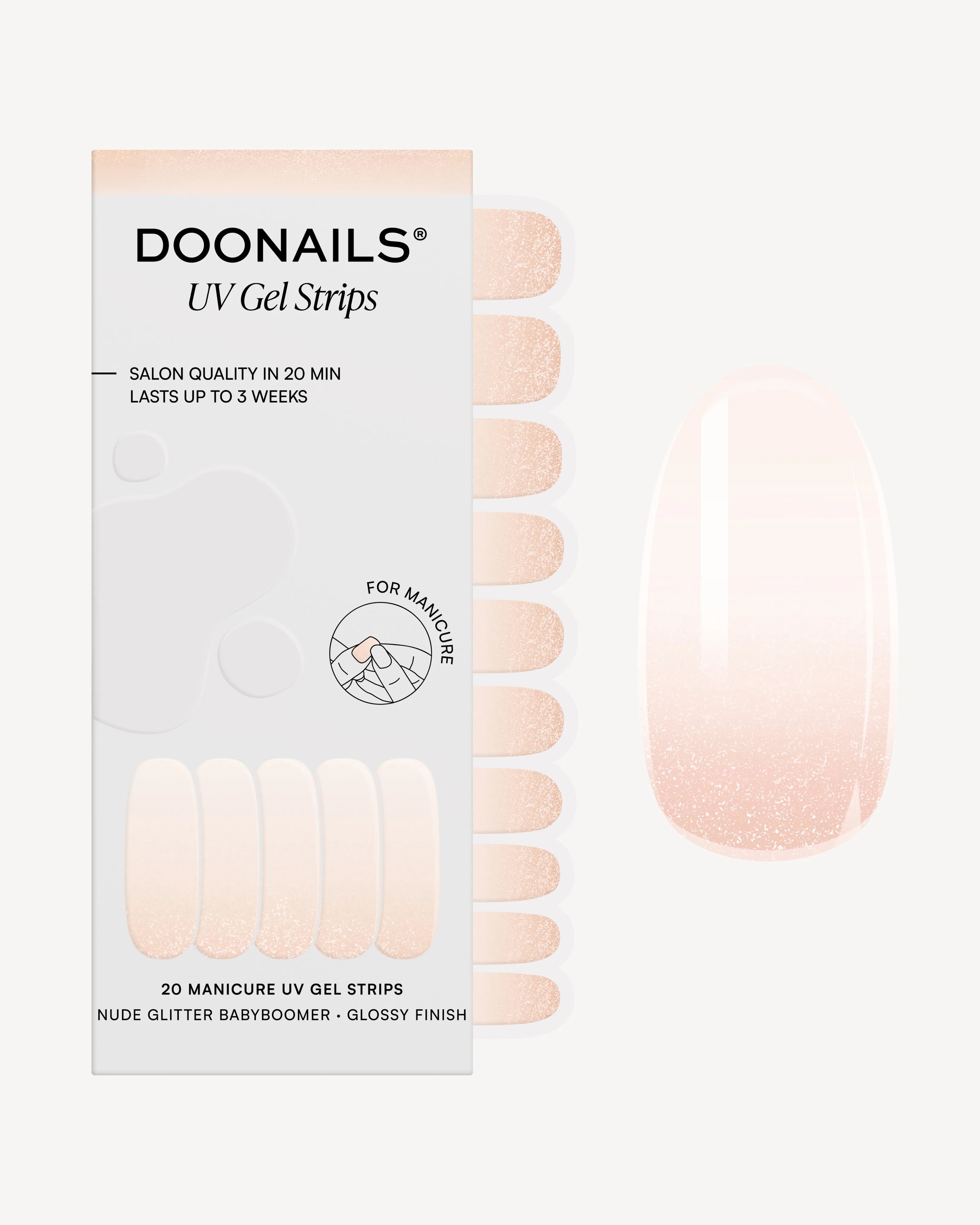 Nude Glitter Babyboomer UV Gel Strips