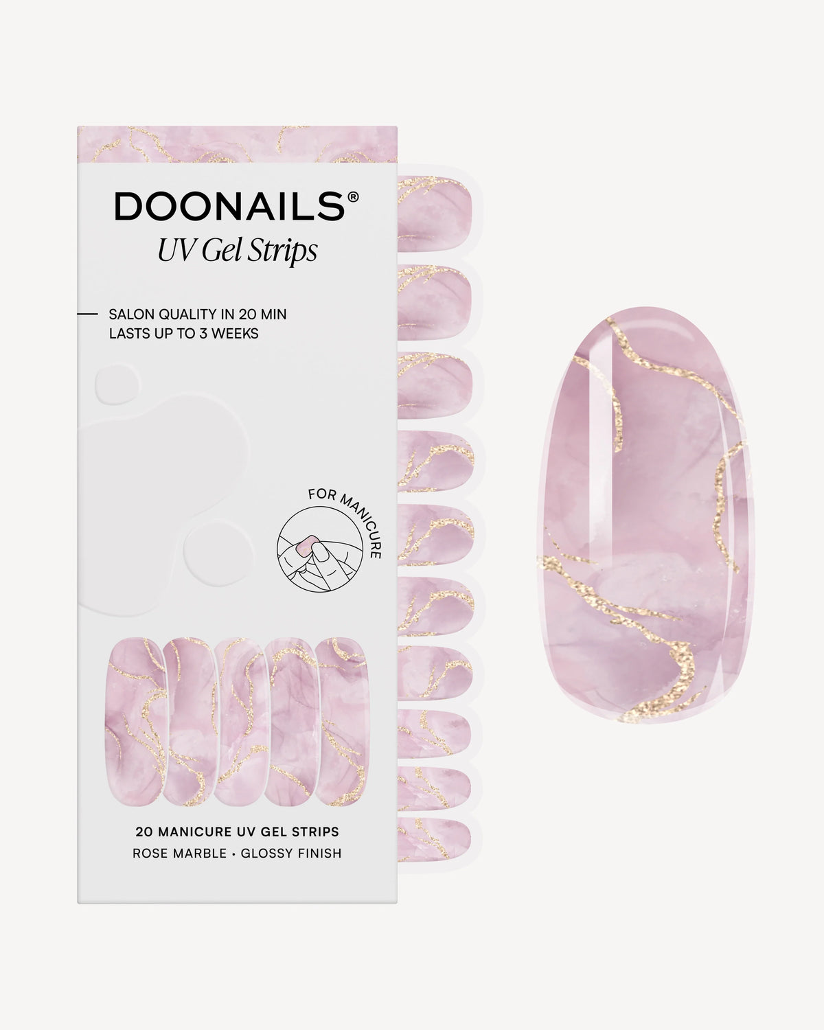 Rose Marble UV Gel Strips
