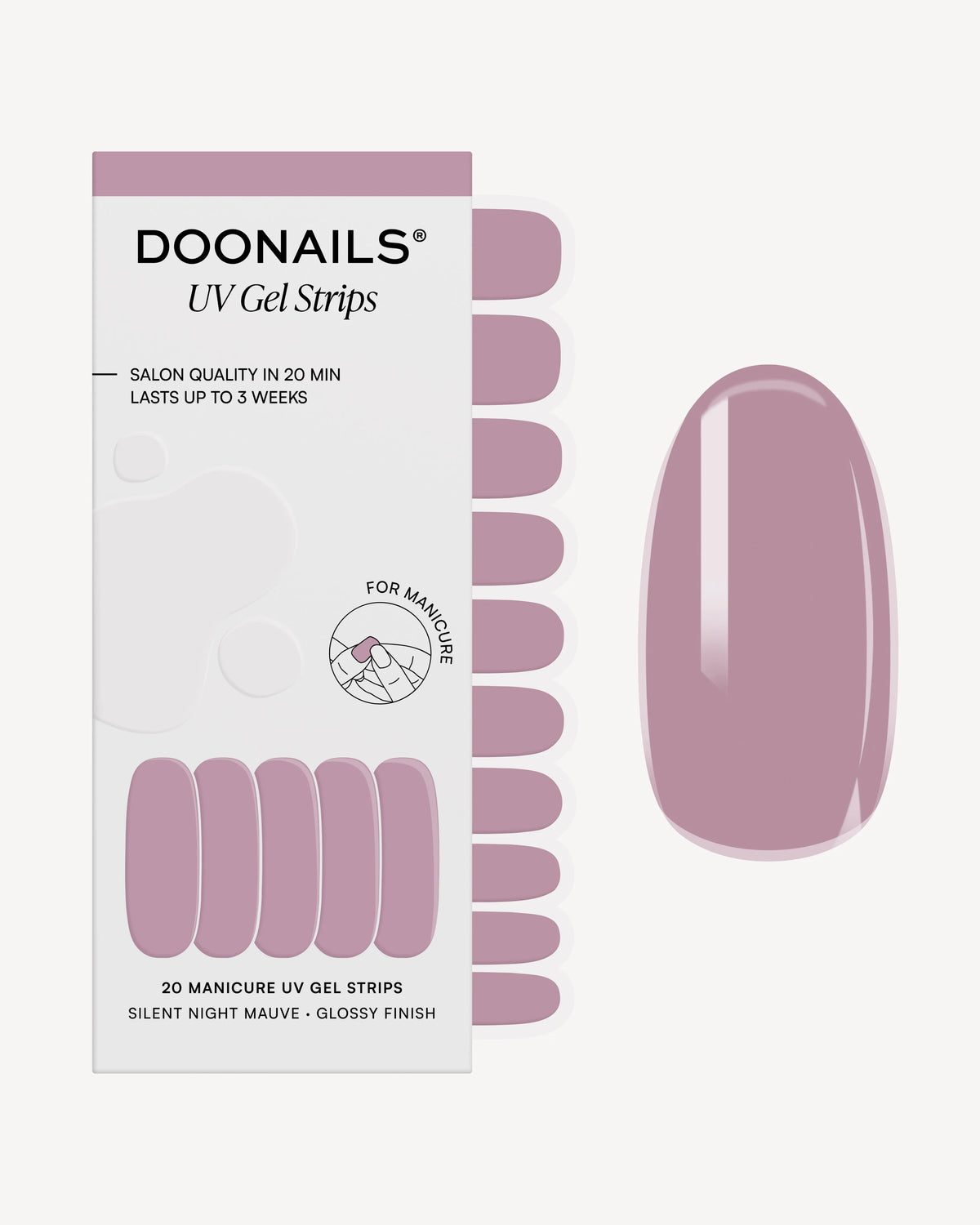 Silent Night Mauve UV Gel Stripsdoonails