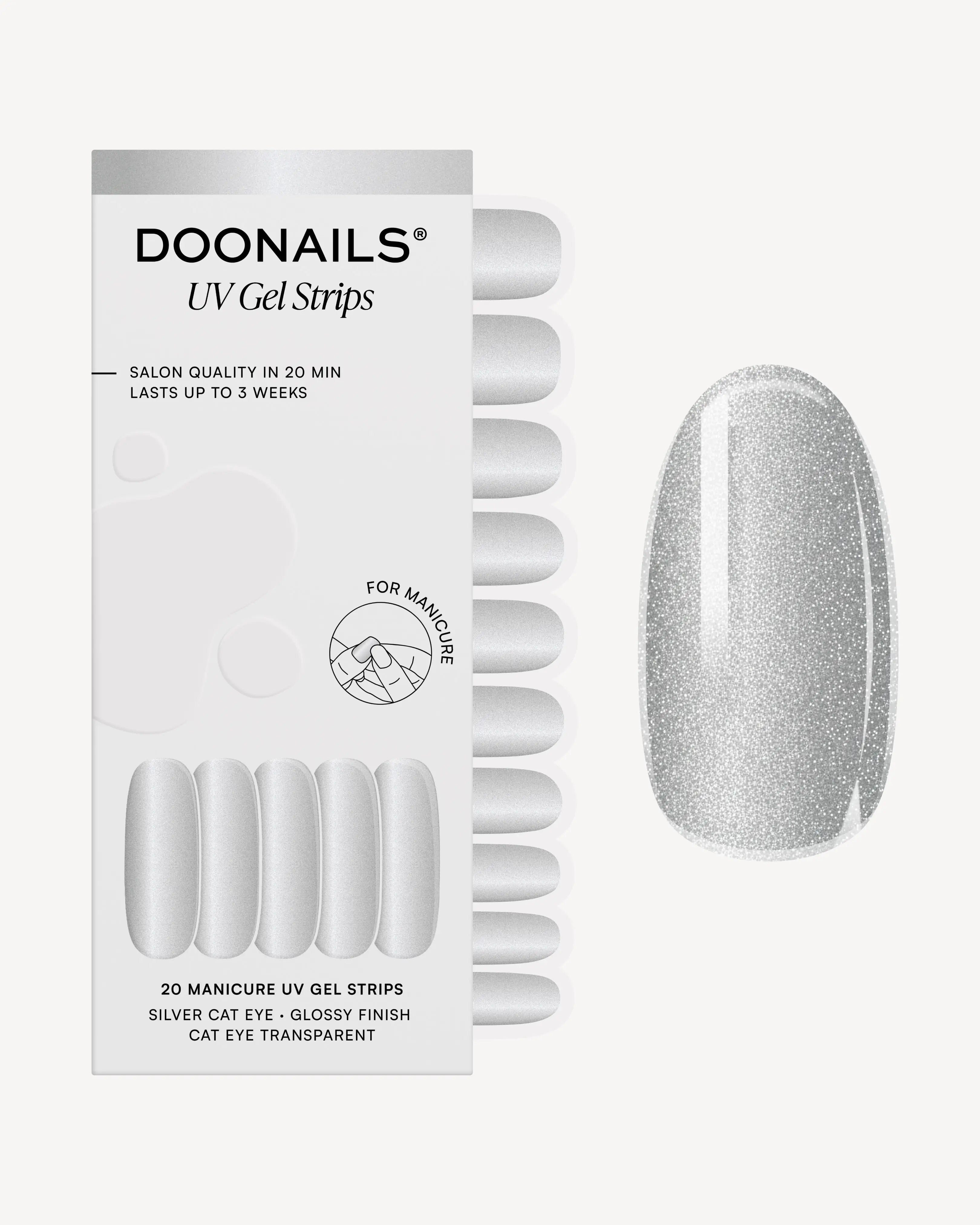 Silver Cat Eye UV Gel Strips