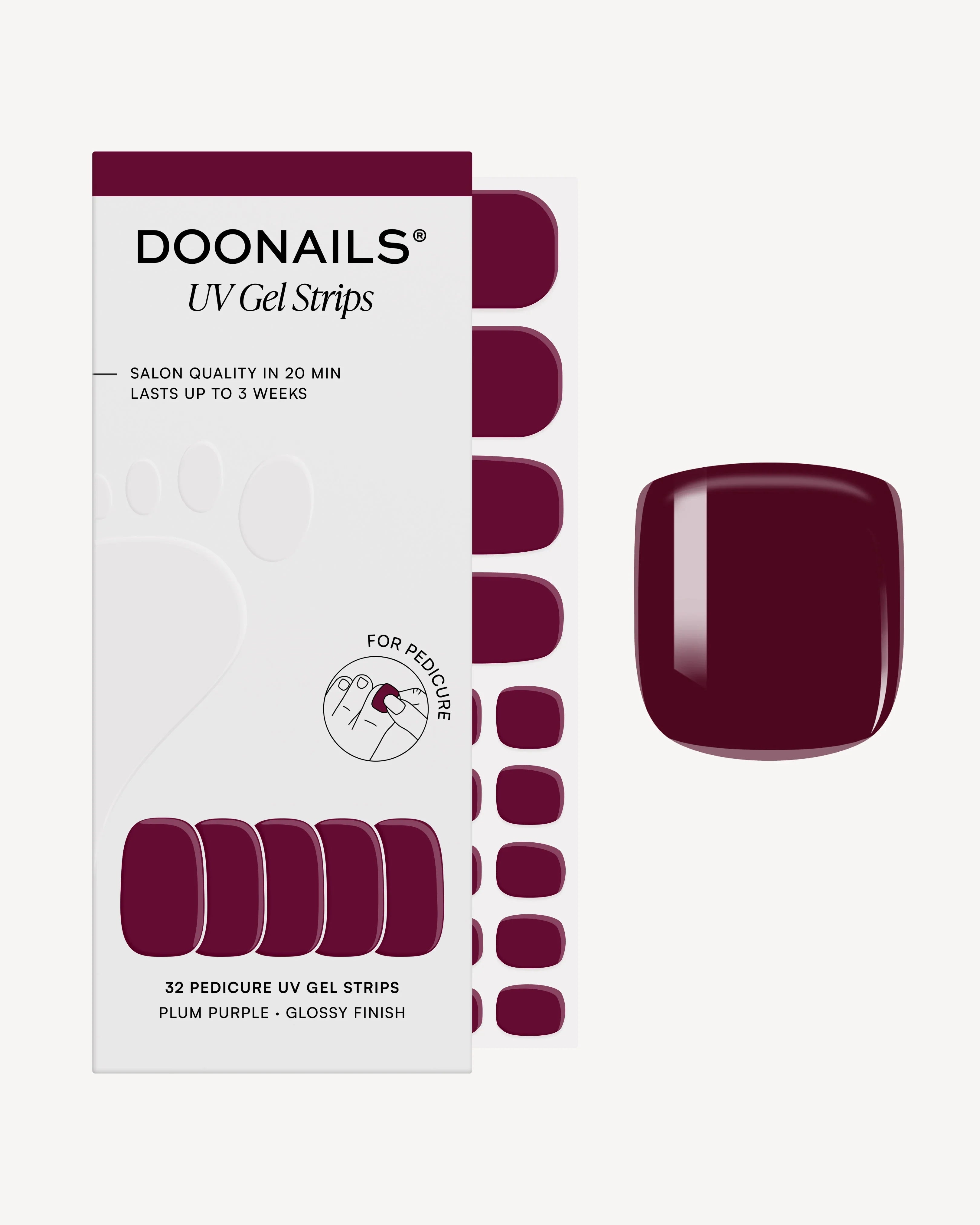 Plum Purple Pedicure UV Gel Strips