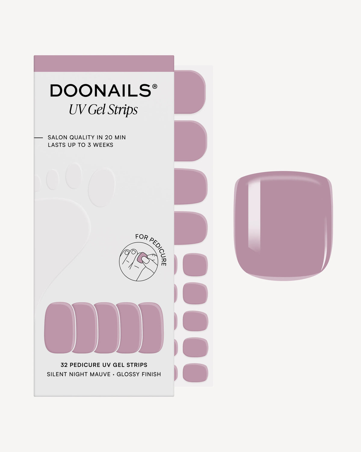Silent Night Mauve Pedicure UV Gel Strips
