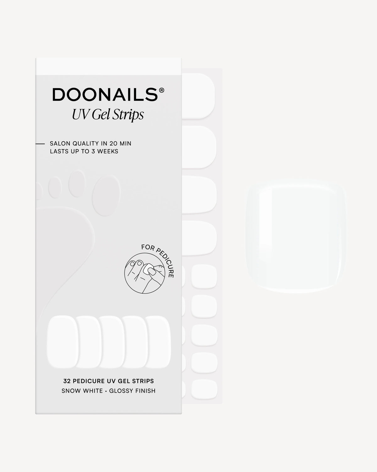 Snow White Pedicure UV Gel Strips
