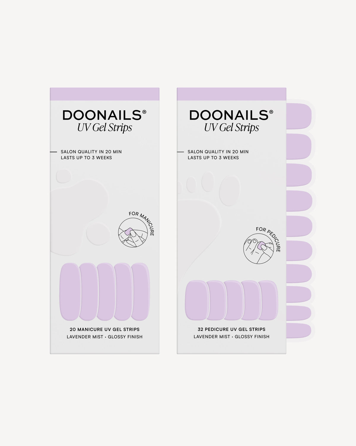 Lavender Mist Mani & Pedi Set - UV Gel Strips