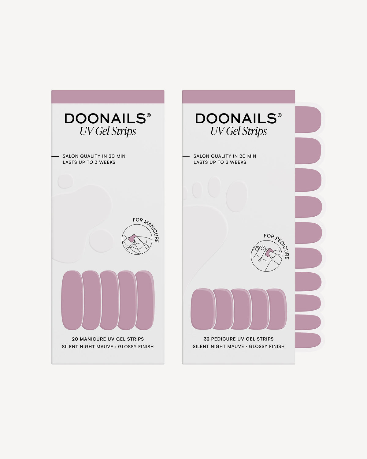 Silent Night Mauve Mani & Pedi Set - UV Gel Strips