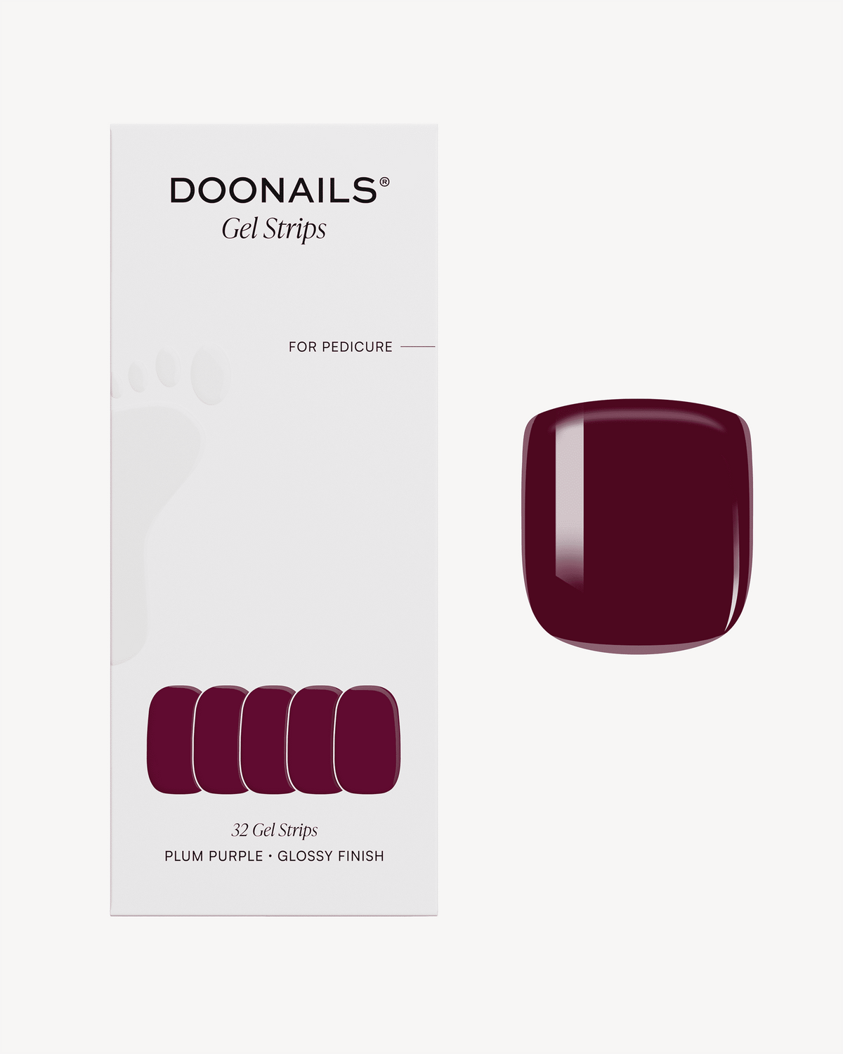 Plum Purple Pedicure UV Gel Strips