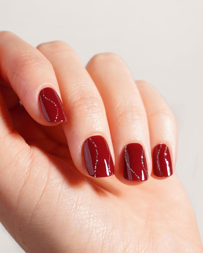 Red Glitter Swirl Gel Strips - Doonails Netherlands