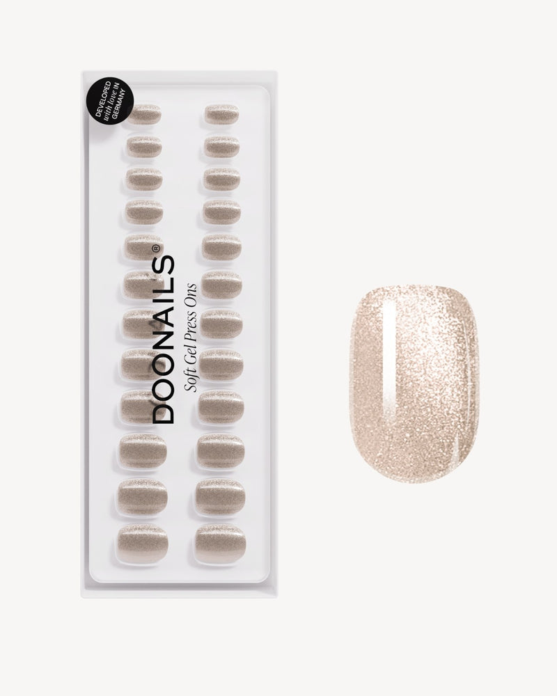 Champagne Cat Eye Extra Short Square Soft Gel Press Ons - Doonails Netherlands