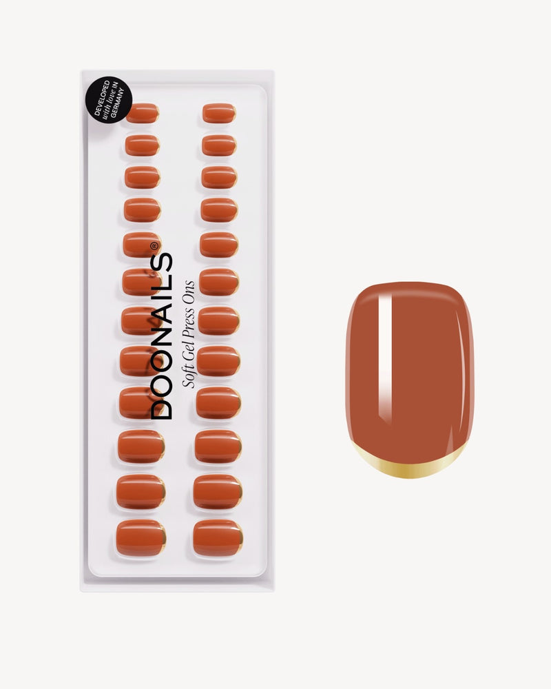 Cinnamon Extra Short Square Soft Gel Press Ons - Doonails Netherlands