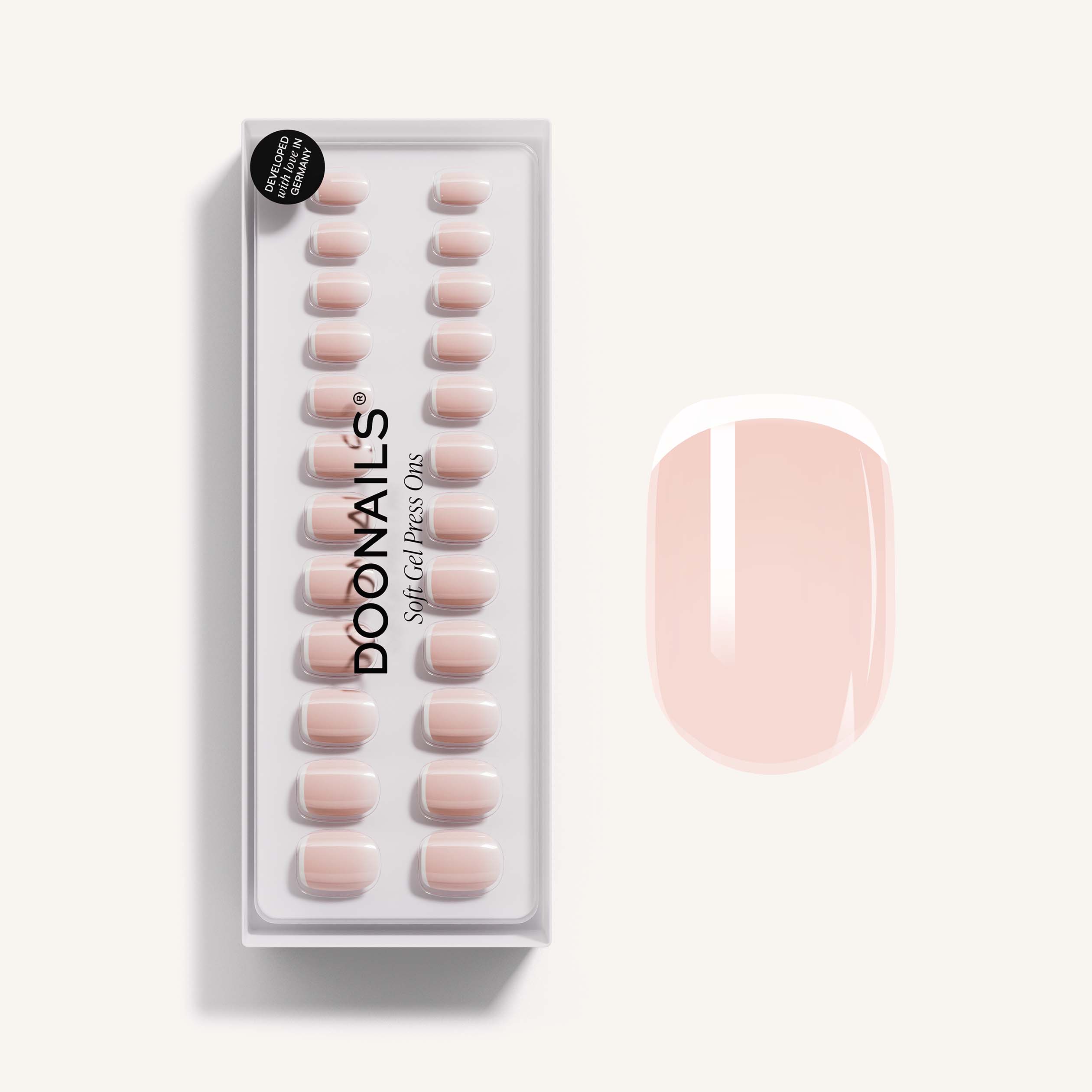 Doonails | Soft Gel Press Ons - Classic French Extra Short