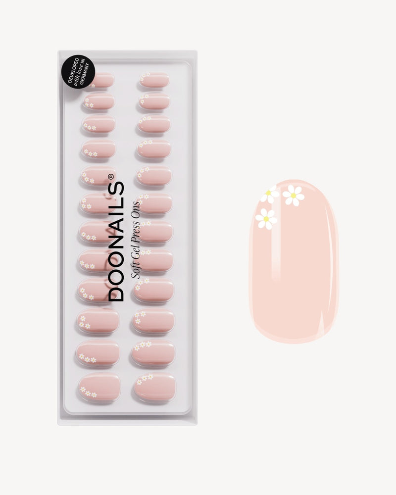 Flower Power Medium Round Soft Gel Press Ons - Doonails Netherlands