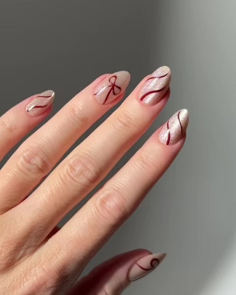 Red Bow Cat Eye Limited Edition Soft Gel Press Ons Netherlands