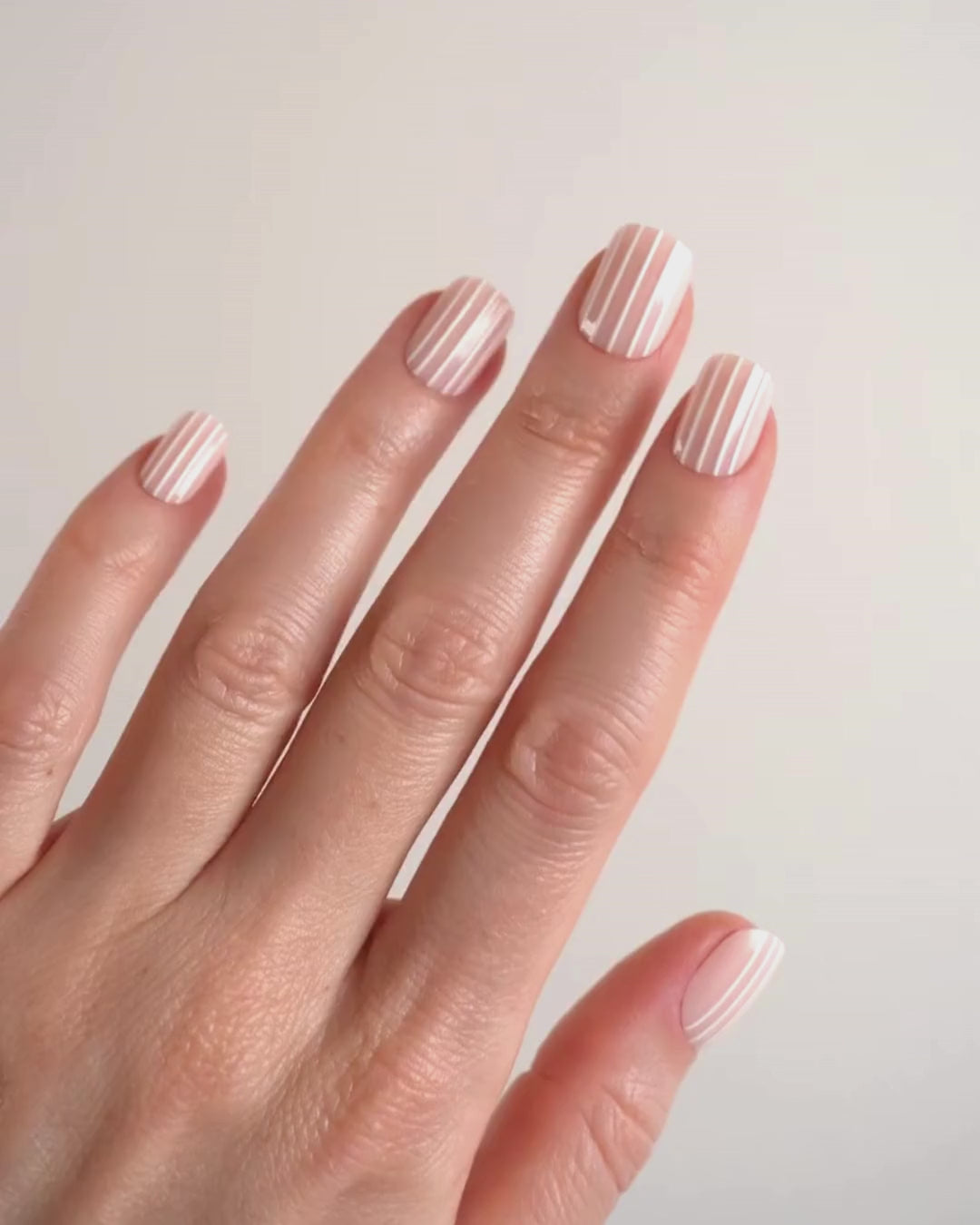 Limited Edition Strawberry Stripes Extra Short Square Soft Gel Press Ons