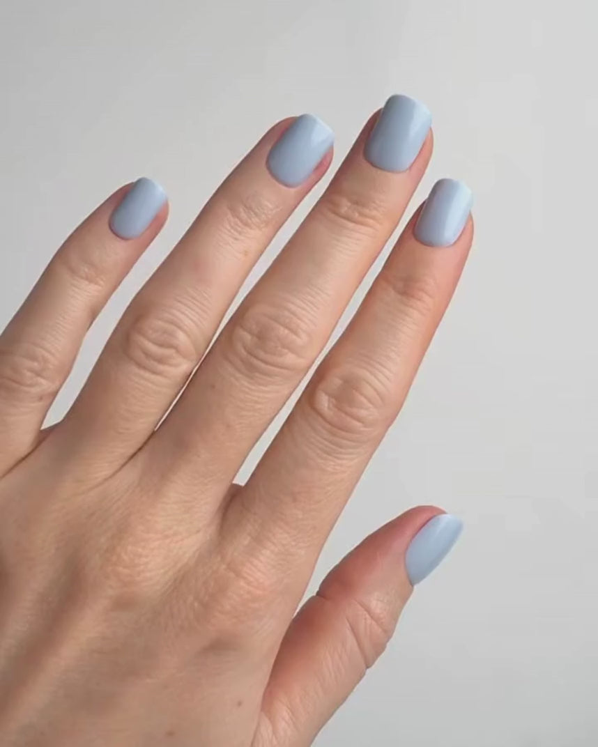 Powder Blue Extra Short Square Soft Gel Press Ons