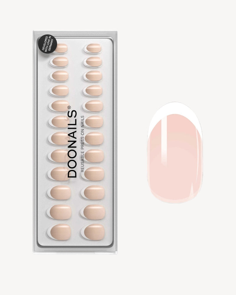 Classic French Medium Round Soft Gel Press Ons - Doonails Netherlands