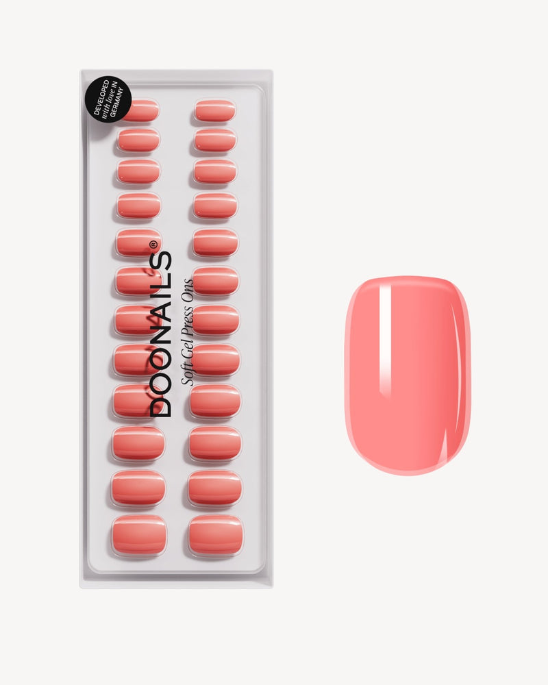 Peach Please Short Square Soft Gel Press Ons - Doonails Netherlands
